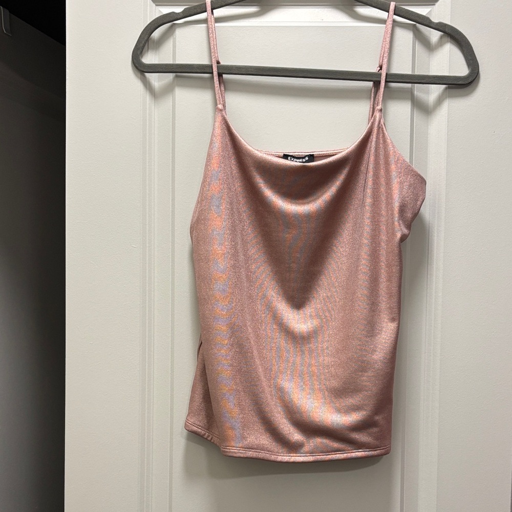 Express Blush Pink Sparkly Tank Top